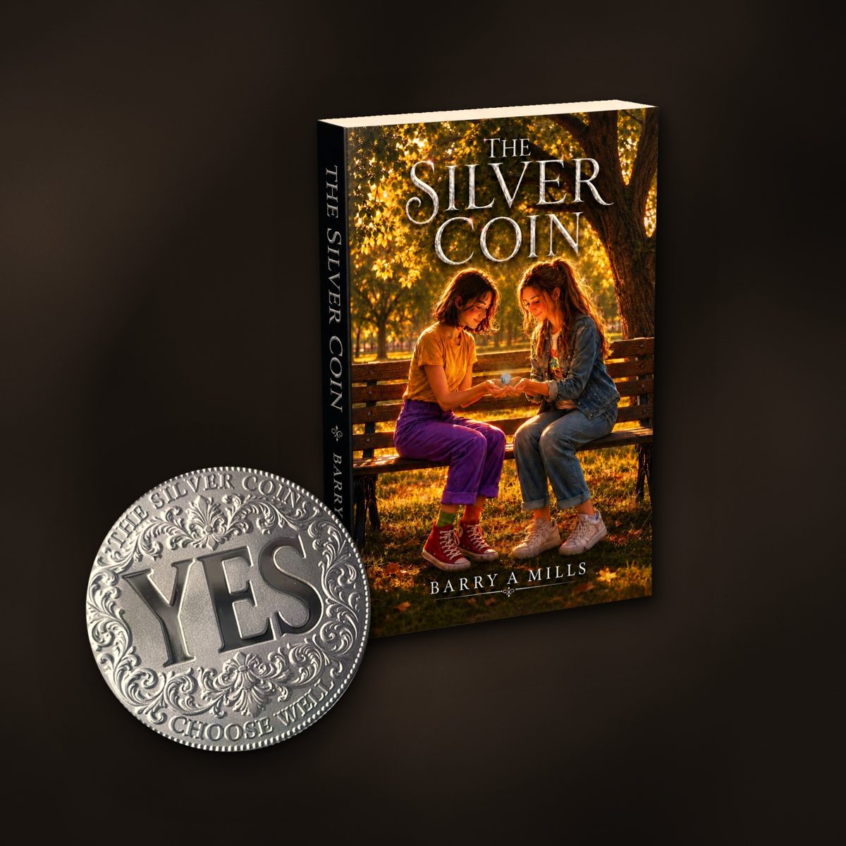 The Silver Coin gift set, signed book and keepsake coin